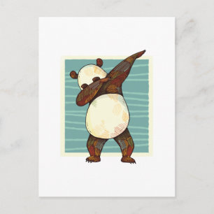 Cartão Postal Engraçado Dabbing Panda Bear Teen Graphics Cartoo