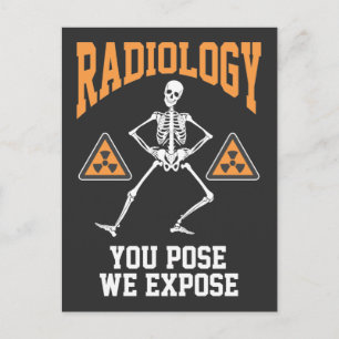 Cartão Postal Engraçado Dançando Esqueleto Xray Radiologia Humor