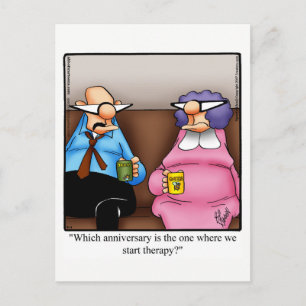 Cartão postal engraçado de aniversário de casament