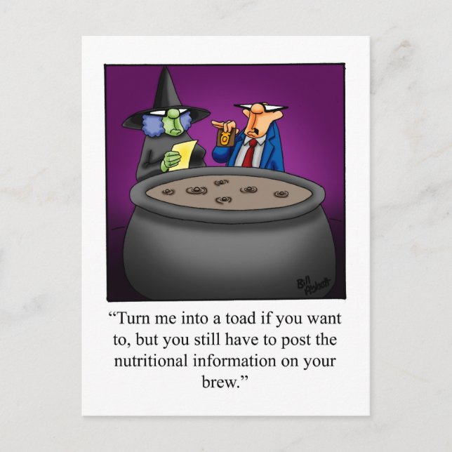 Cartão postal engraçado de humor de Halloween (Frente)