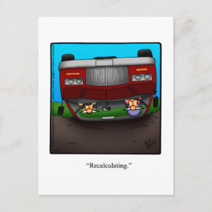 Cartão postal engraçado de humor de viagem pela es