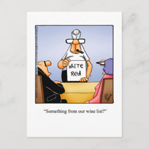 Cartão postal engraçado de humor sobre vinho