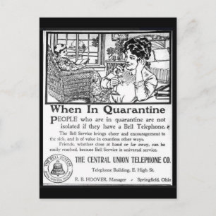 Cartão Postal Engraçado de propaganda telefônica em quarentena
