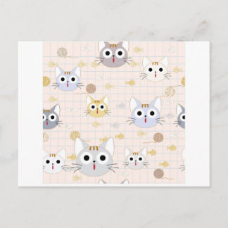 Cartão Postal Engraçado desenho animado bonitinho gatinho gatinh
