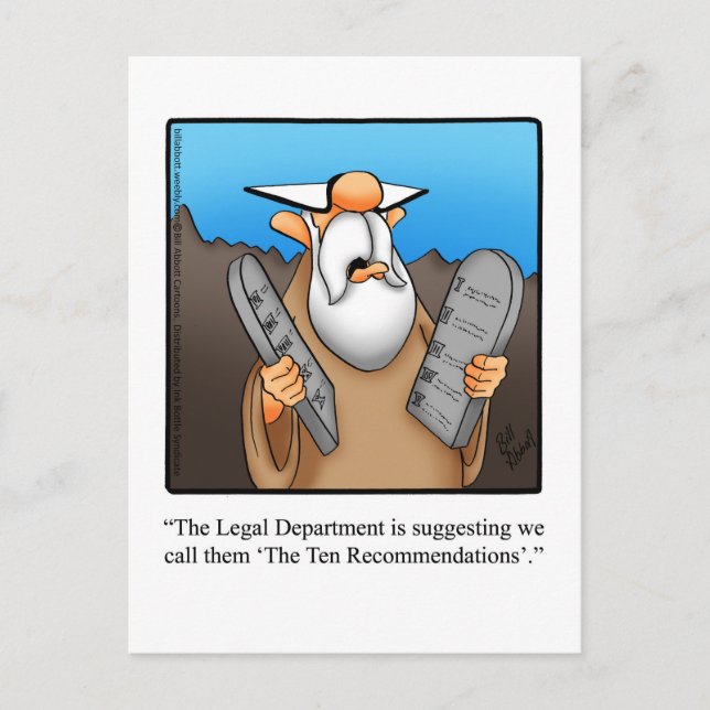 Cartão postal engraçado "Dez Recomendações" (Frente)