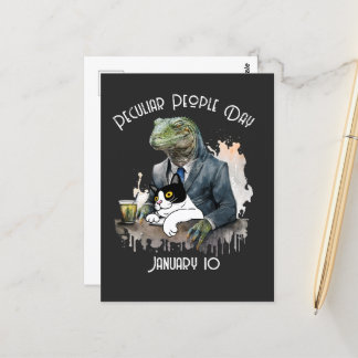 Cartão Postal Engraçado Dia de Pessoas Peculiar