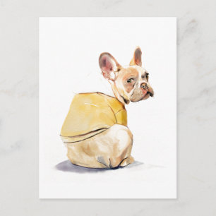 Cartão postal engraçado do Bulldog Francês, Ilustr