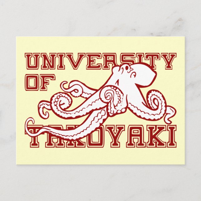Cartão Postal Engraçado do polvo japonês da Universidade Takoyak (Frente)