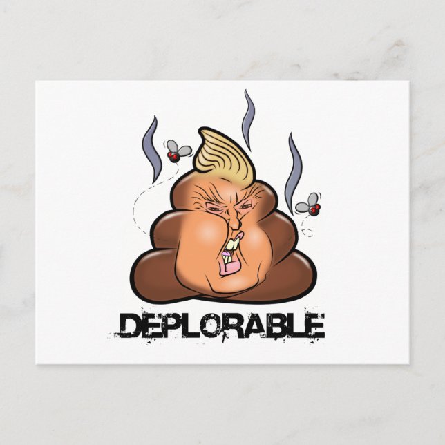 Cartão Postal Engraçado Donald Trump - Ícone Poo Emoji Trumpy-Po (Frente)