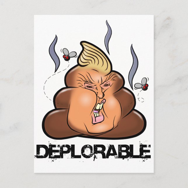 Cartão Postal Engraçado Donald Trump - Ícone Poo Emoji Trumpy-Po (Frente)