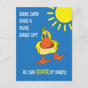 Cartão Postal Engraçado Duck Riddle para Crianças