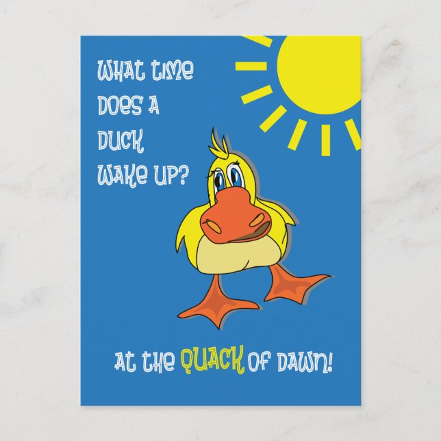 Cartão Postal Engraçado Duck Riddle para Crianças (Frente)
