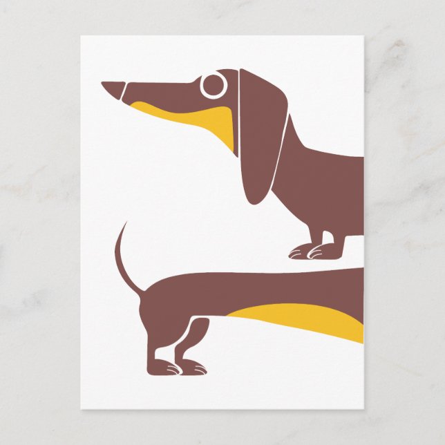 Cartão Postal Engraçado e fofo dachshund para os pais de cães lo (Frente)