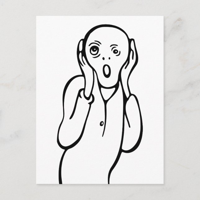 Cartão Postal Engraçado Edvard Munch Gritar Parody Cartoon (Frente)