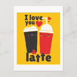 Cartão Postal Engraçado Eu Te Amo Namorados De Café LATTE Gráfic