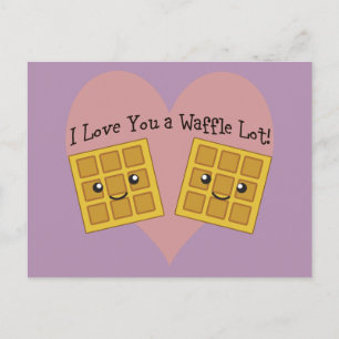 Cartão Postal Engraçado Eu Te Amo Um Waffle Lot Bonito Kawaii W