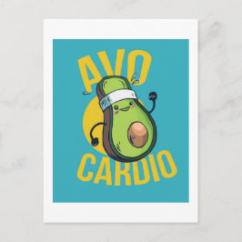 Cartão Postal Engraçado Exercício AVOCARDIO Avocado Gráficos Car