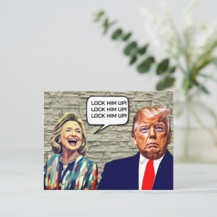 Cartão Postal Engraçado Hillary Diz Trump Up