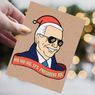 Cartão Postal Engraçado Ho É o Natal do Presidente Joe Biden P