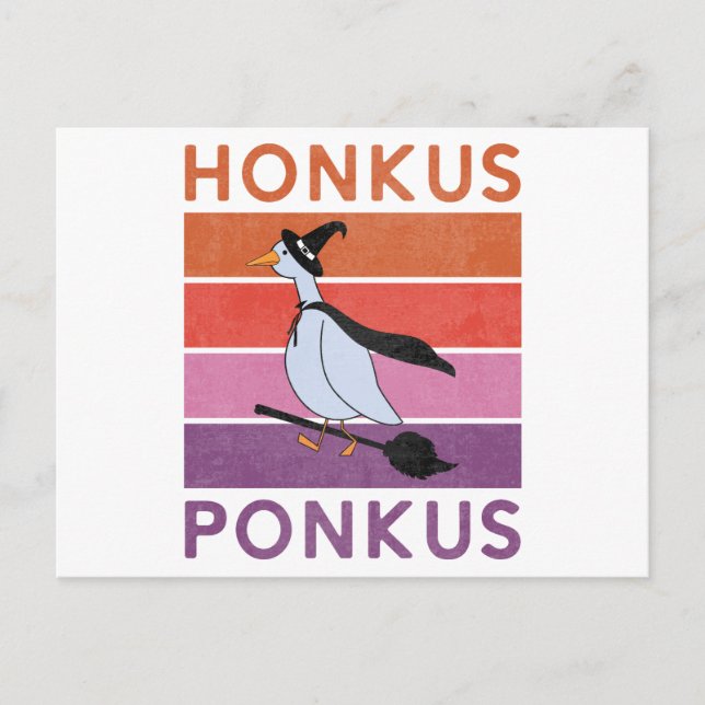 Cartão Postal Engraçado Honkus Ponkus Halloween Goose Witches Ho (Frente)