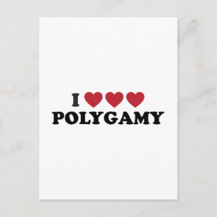 Cartão Postal Engraçado I Heart Polygamy