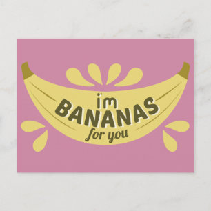 Cartão Postal Engraçado ilustração de banana. Sou bananas par