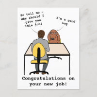Engraçado ilustração de cão parabéns novo emprego