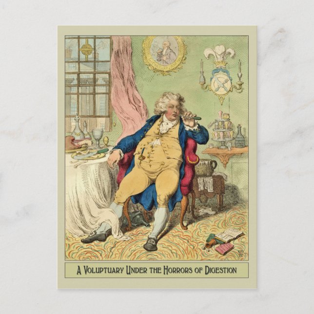 Cartão Postal Engraçado Ilustração de James Gillray (Frente)