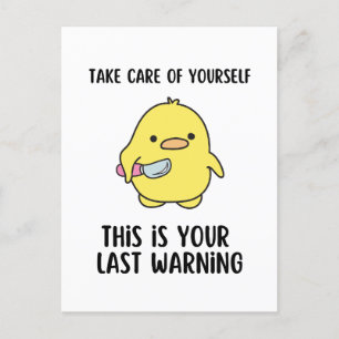 Cartão Postal Engraçado Imagem de Pato Amarelo