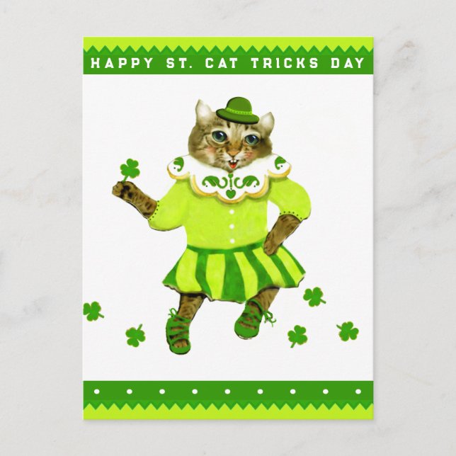 Cartão Postal Engraçado Irlandês Cat Irlanda (Frente)