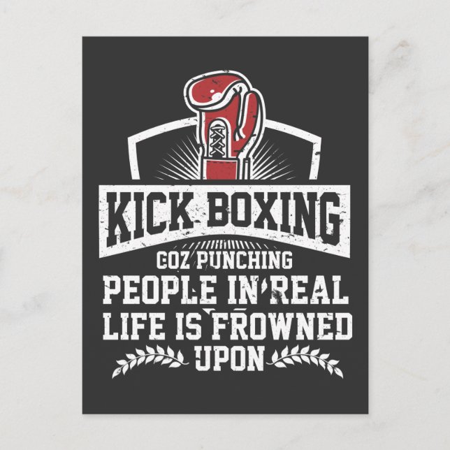 Cartão Postal Engraçado Kickboxt Gift para Rude Martial Arts Box (Frente)
