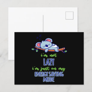 Cartão Postal Engraçado Koala, não sou preguiçoso, estou só no m