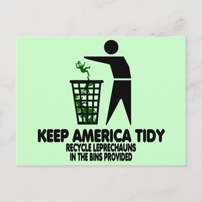 Cartão Postal Engraçado Leprechauns (Frente)