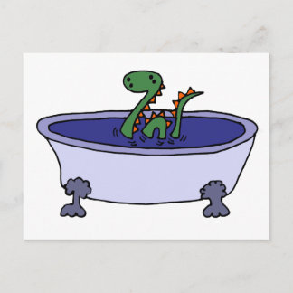 Cartão Postal Engraçado Loch Ness Monster na Banheira