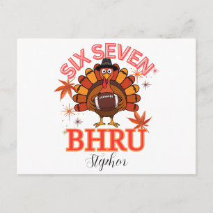 Cartão postal engraçado meme peru Six Seven Bruh