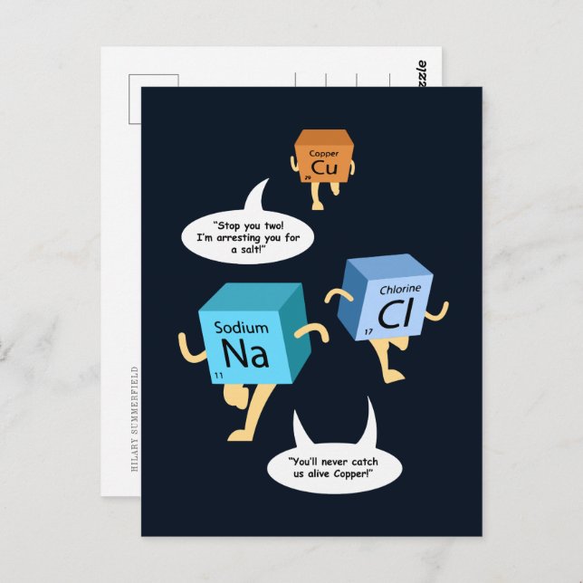 Cartão Postal Engraçado Mesa Periódica Química Humor Personaliza (Frente/Verso)