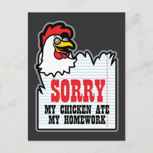 Cartão Postal Engraçado Meu Frango Comeu Meu Professor De Filho
