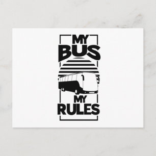 Cartão Postal Engraçado Meu Ônibus Meu Barramento de Regras
