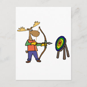 Cartão Postal Engraçado Mose Praticando Arqueiro