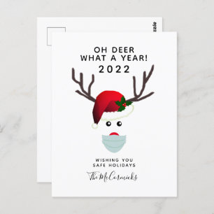 Cartão Postal Engraçado Natal de 2021 - Cartola Reindeer