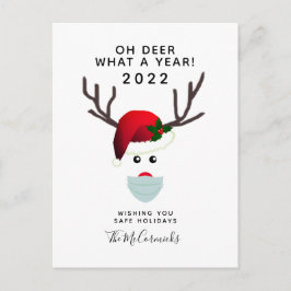 Cartão Postal Engraçado Natal de 2021 - Cartola Reindeer