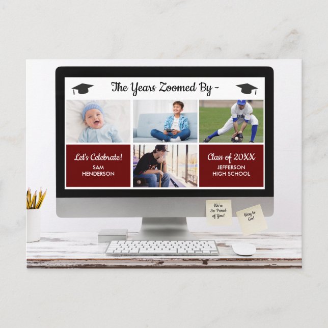 Cartão Postal Engraçado Os Anos Se Passaram Rápido, Fotos Festa  (Frente)