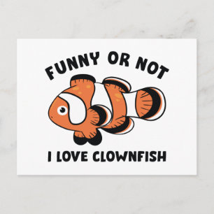 Cartão Postal Engraçado Ou Não Eu Amo Peixe-Palhaço
