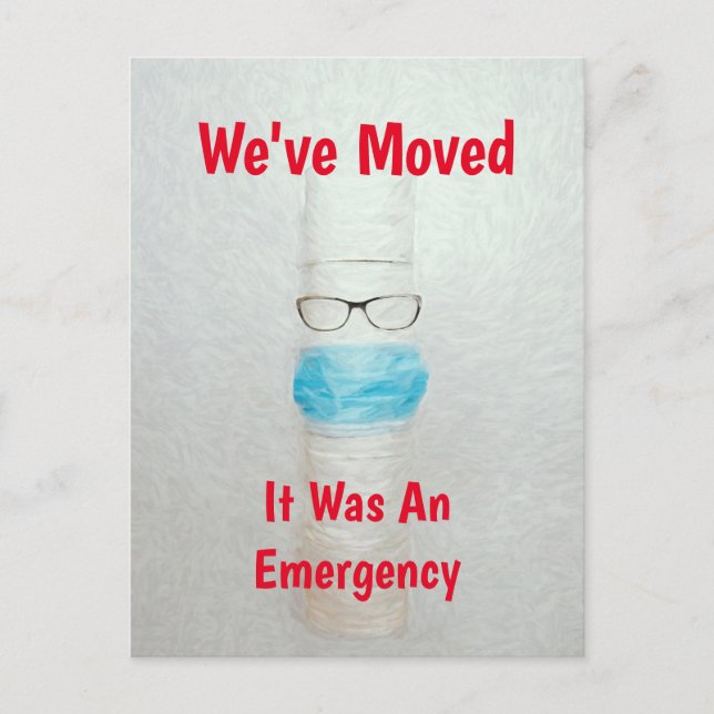 Cartão Postal Engraçado Papel higiênico que movemos novo orçamen (Frente)