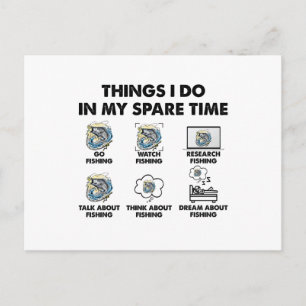 Cartão Postal Engraçado Pescar Mais De 6 Coisas Que Faço No Meu