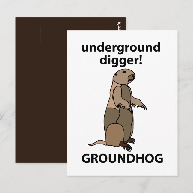 Cartão Postal Engraçado Pet Groundhog (Frente/Verso)