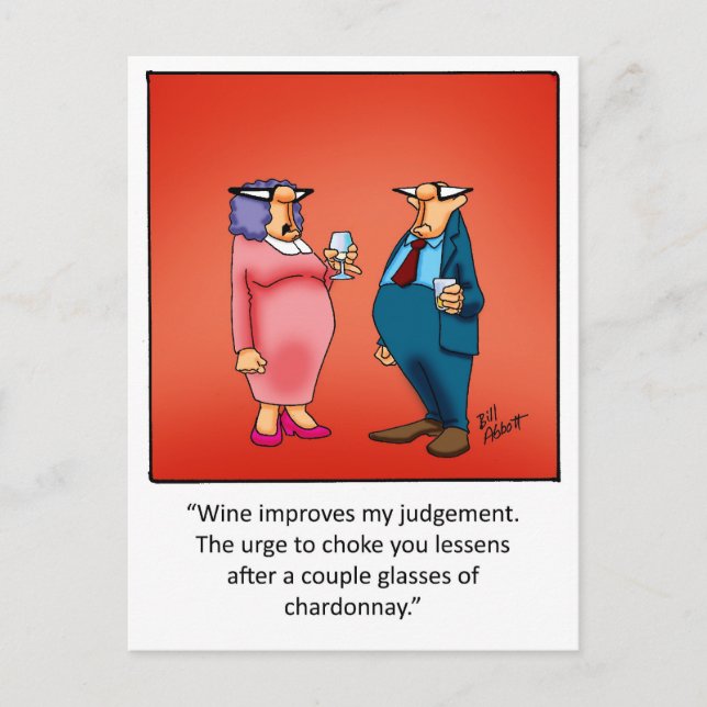 Cartão Postal Engraçado presente de vinho! (Frente)