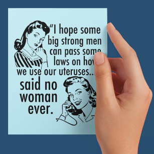 Cartão Postal Engraçado Pró Escolha Retro Feminista Cartografia 