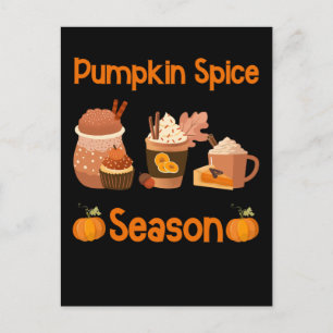Cartão Postal Engraçado Pumpkin Spice Lover Halloween Café Lat