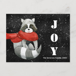 Cartão Postal Engraçado Raccoon de Natal   Cartão-postal de Nata